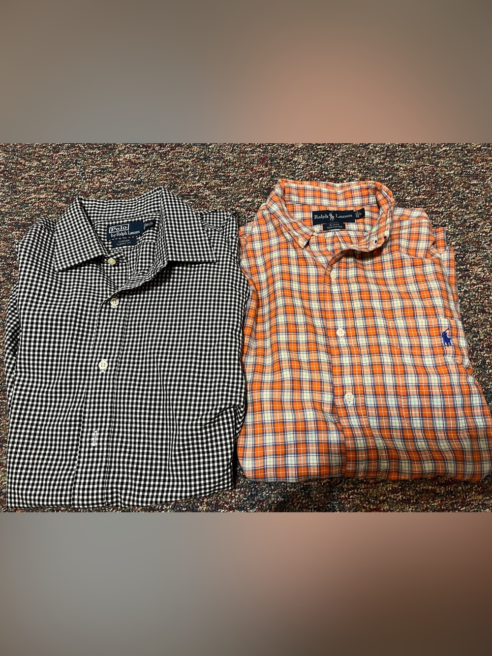 (Lot of 2) Ralph Lauren Button Down Mens Large  Full Sleeve Polo & Blake Cotton